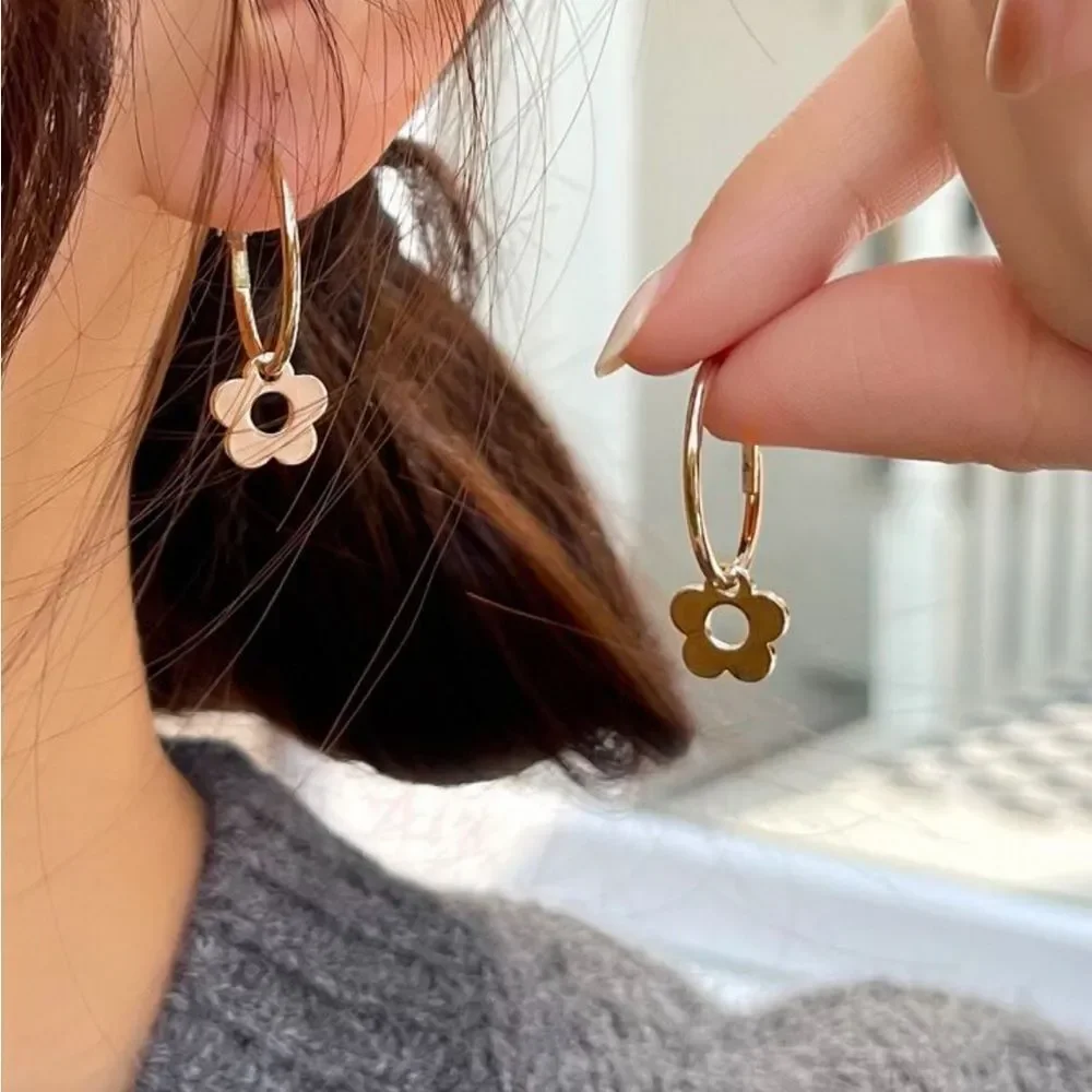 Flower Hoop Earrings #2118